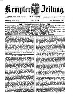 Kemptner Zeitung Dienstag 22. September 1863