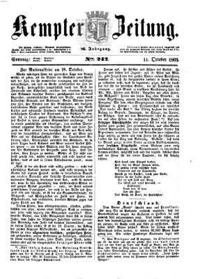 Kemptner Zeitung Sonntag 11. Oktober 1863