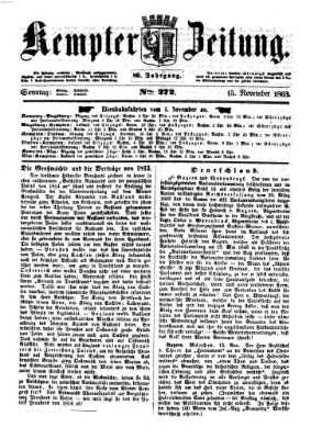 Kemptner Zeitung Sonntag 15. November 1863