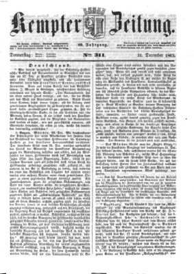 Kemptner Zeitung Donnerstag 31. Dezember 1863