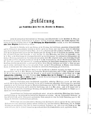 Kemptner Zeitung Sonntag 18. Oktober 1863