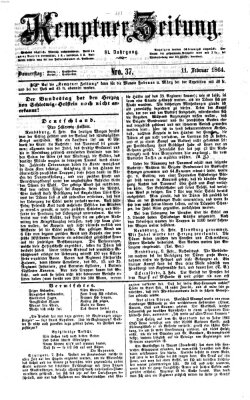 Kemptner Zeitung Donnerstag 11. Februar 1864