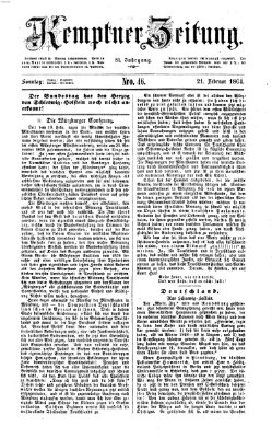 Kemptner Zeitung Sonntag 21. Februar 1864