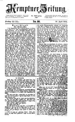 Kemptner Zeitung Dienstag 26. April 1864