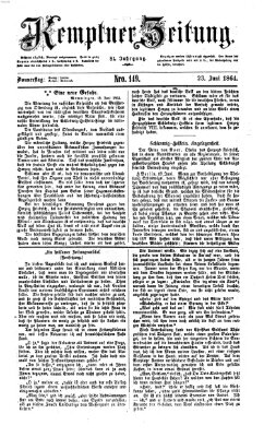 Kemptner Zeitung Donnerstag 23. Juni 1864