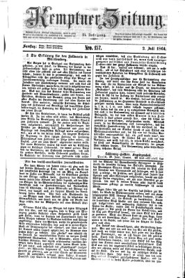 Kemptner Zeitung Samstag 2. Juli 1864