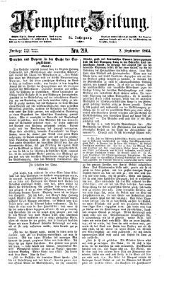 Kemptner Zeitung Freitag 2. September 1864