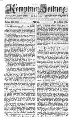 Kemptner Zeitung Freitag 10. Februar 1865