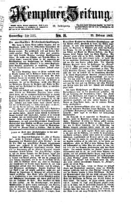 Kemptner Zeitung Donnerstag 23. Februar 1865