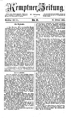 Kemptner Zeitung Samstag 25. Februar 1865