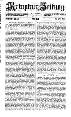 Kemptner Zeitung Mittwoch 26. Juli 1865