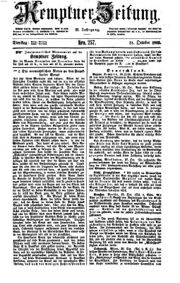 Kemptner Zeitung Dienstag 31. Oktober 1865