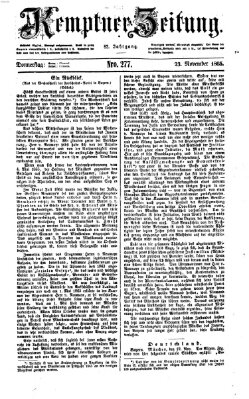 Kemptner Zeitung Donnerstag 23. November 1865