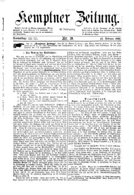 Kemptner Zeitung Donnerstag 15. Februar 1866