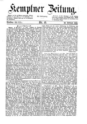 Kemptner Zeitung Dienstag 20. Februar 1866