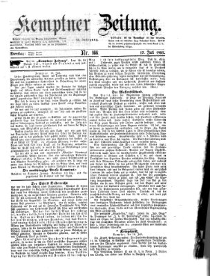 Kemptner Zeitung Dienstag 17. Juli 1866
