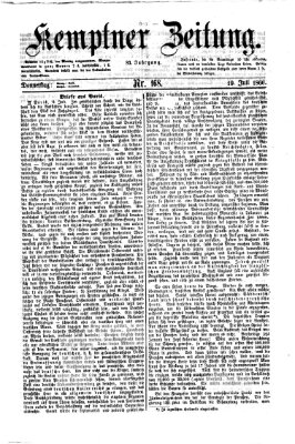 Kemptner Zeitung Donnerstag 19. Juli 1866
