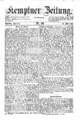 Kemptner Zeitung Samstag 21. Juli 1866
