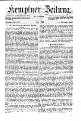 Kemptner Zeitung Samstag 15. September 1866