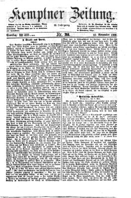 Kemptner Zeitung Samstag 10. November 1866