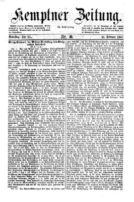 Kemptner Zeitung Samstag 16. Februar 1867