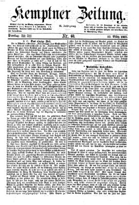 Kemptner Zeitung Dienstag 12. März 1867