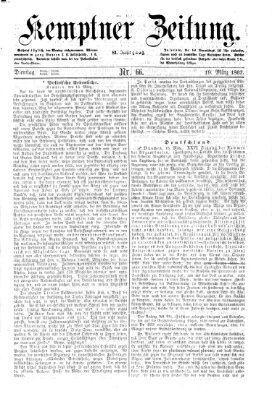 Kemptner Zeitung Dienstag 19. März 1867