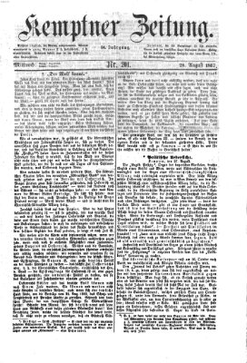 Kemptner Zeitung Mittwoch 28. August 1867