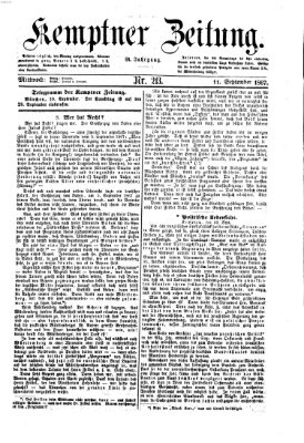 Kemptner Zeitung Mittwoch 11. September 1867