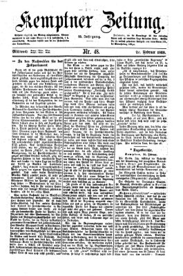 Kemptner Zeitung Mittwoch 26. Februar 1868