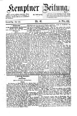 Kemptner Zeitung Donnerstag 19. März 1868