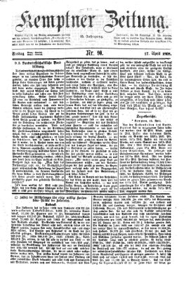 Kemptner Zeitung Freitag 17. April 1868