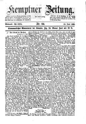 Kemptner Zeitung Mittwoch 10. Juni 1868