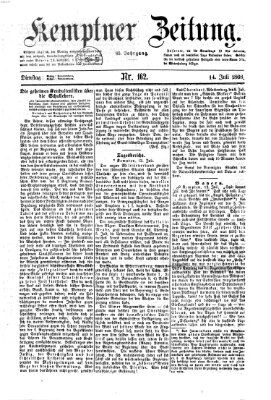 Kemptner Zeitung Dienstag 14. Juli 1868