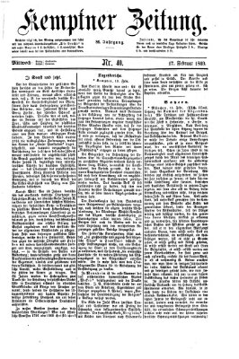 Kemptner Zeitung Mittwoch 17. Februar 1869