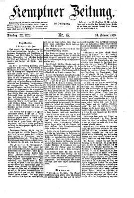 Kemptner Zeitung Dienstag 23. Februar 1869