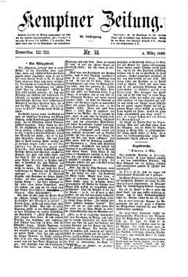Kemptner Zeitung Donnerstag 4. März 1869