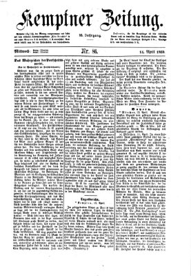 Kemptner Zeitung Mittwoch 14. April 1869
