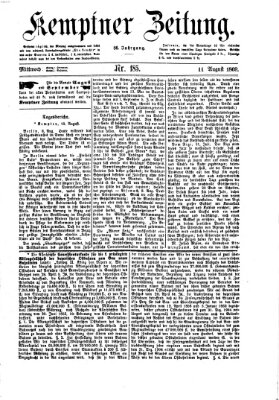 Kemptner Zeitung Mittwoch 11. August 1869