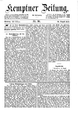 Kemptner Zeitung Sonntag 29. August 1869