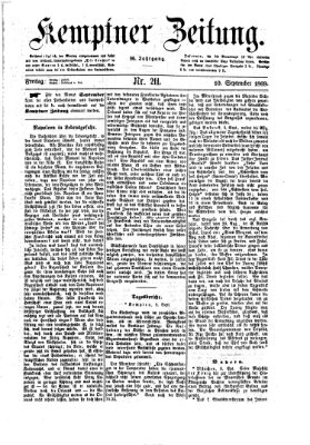 Kemptner Zeitung Freitag 10. September 1869