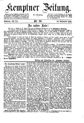 Kemptner Zeitung Sonntag 19. September 1869
