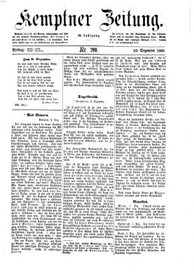 Kemptner Zeitung Freitag 10. Dezember 1869