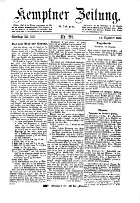 Kemptner Zeitung Samstag 11. Dezember 1869