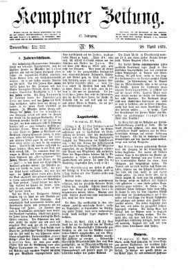 Kemptner Zeitung Donnerstag 28. April 1870