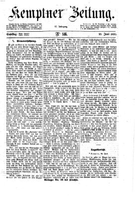 Kemptner Zeitung Samstag 25. Juni 1870