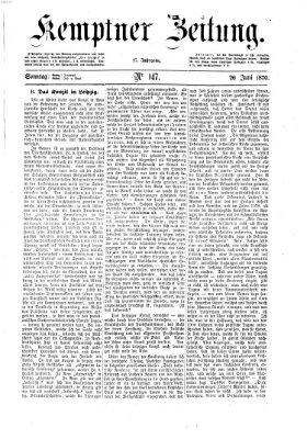 Kemptner Zeitung Sonntag 26. Juni 1870
