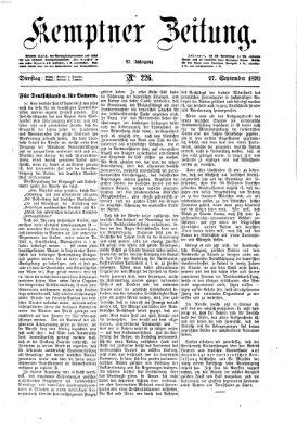 Kemptner Zeitung Dienstag 27. September 1870