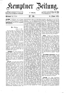 Kemptner Zeitung Mittwoch 19. Oktober 1870