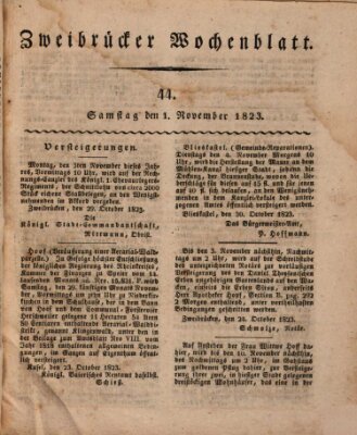 Zweibrücker Wochenblatt Samstag 1. November 1823